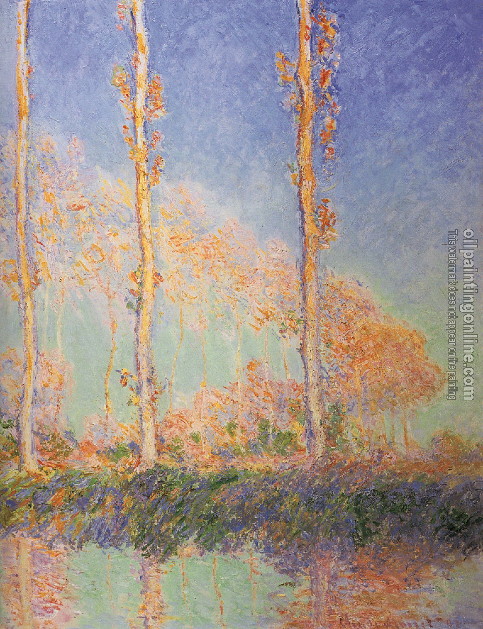 Monet, Claude Oscar - Les Peupliers, trois arbres roses, automne, Translated title: Poplars